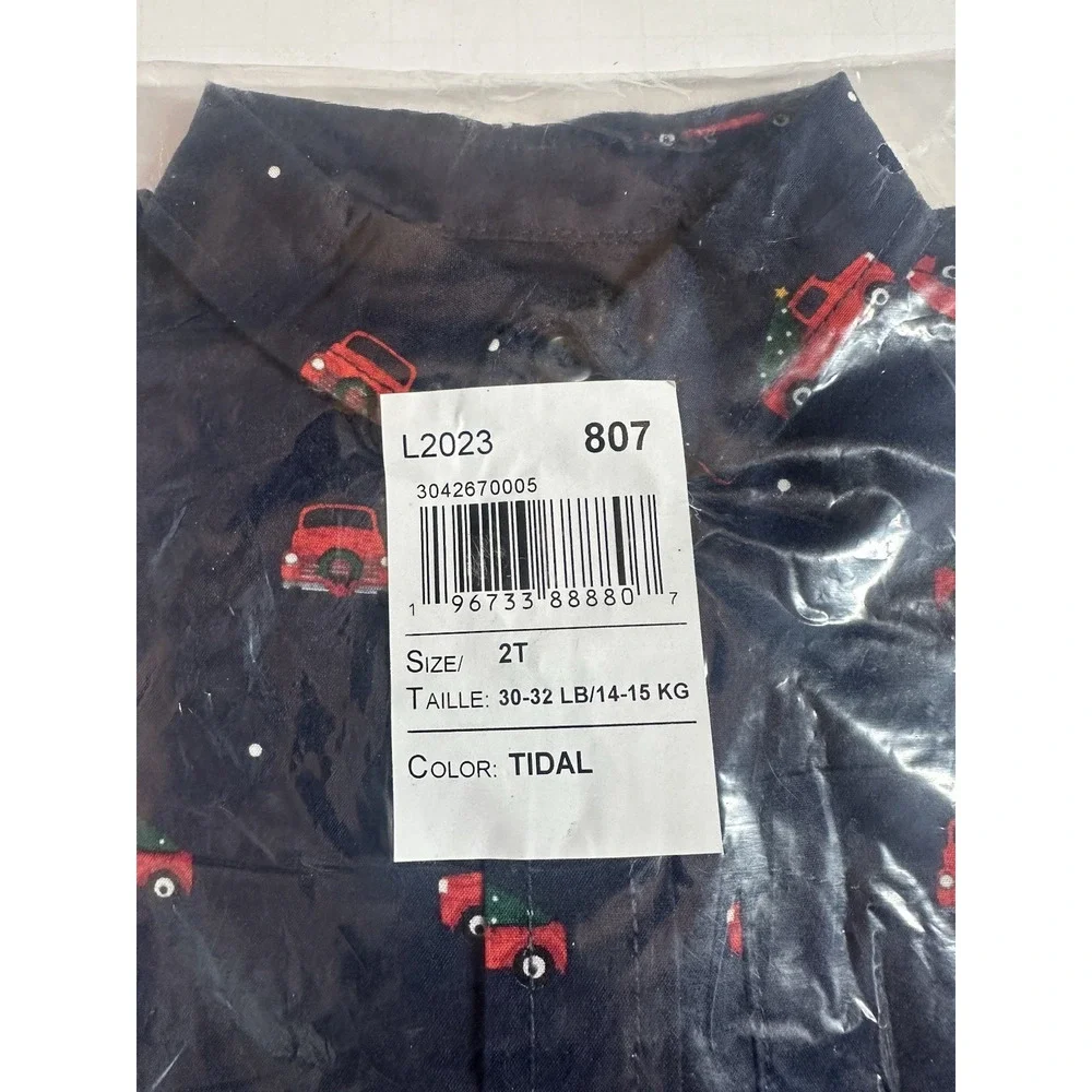 The Childrens Place Long Sleeve Button Down Shirt Christmas Truck‎ Print Boys 2T
